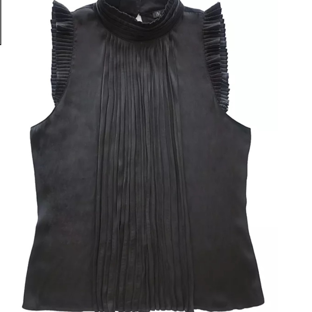 INC PLEATED KNIT SLEEVELESS TOP